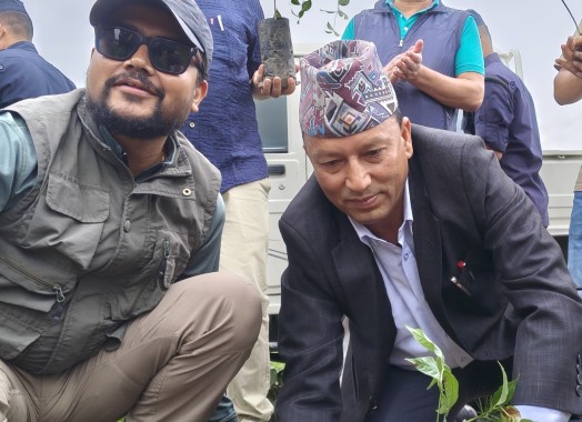 मिति २०८३/०४/०८ मा प्रस्तावित ईलाका प्रशासन कार्यालय भवन निर्माण स्थल वरपरको खाली जग्गामा वृक्षारोपण गरिएको ।